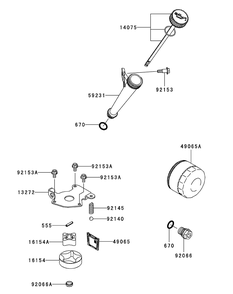 Kawasaki Fr651v-As05 Lubrication Equipment Diagram and Parts List for Z-FORCES48LP 17AP5BHB-17AP5BHB710 Cub Cadet Lawn Tractor
